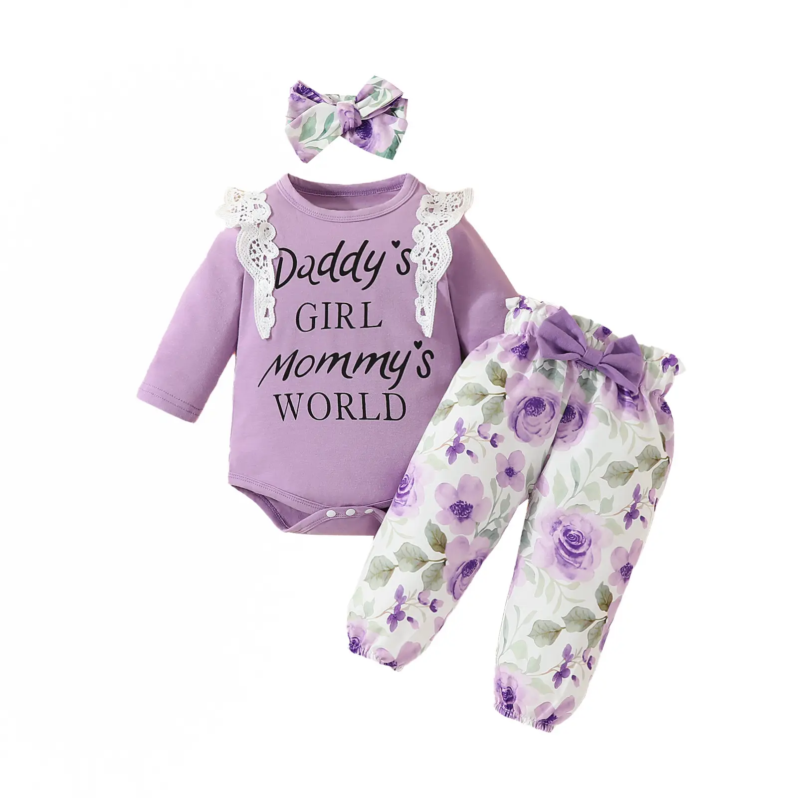 Baby Girl Mommy's World Pink Rose Trouser Set — feature 9