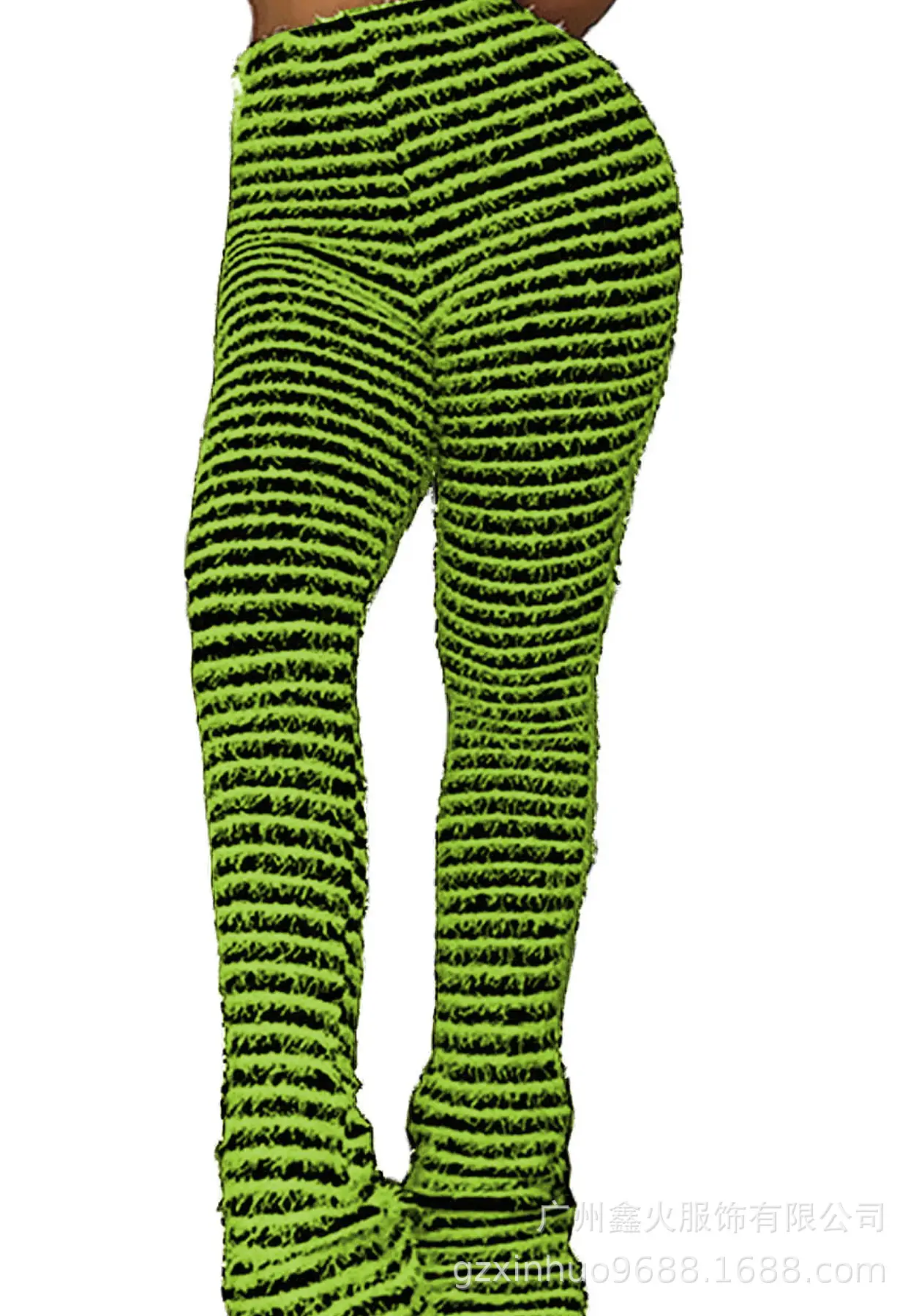 Woolen Striped Slim Fit Casual Pants Black White