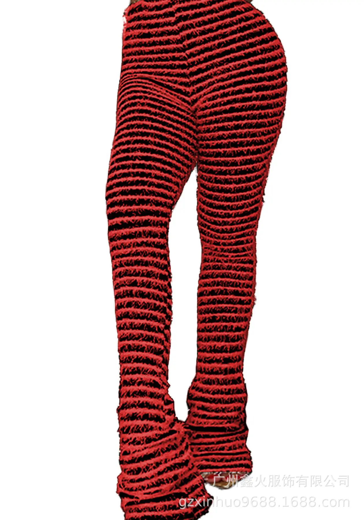 Woolen Striped Slim Fit Casual Pants Black White