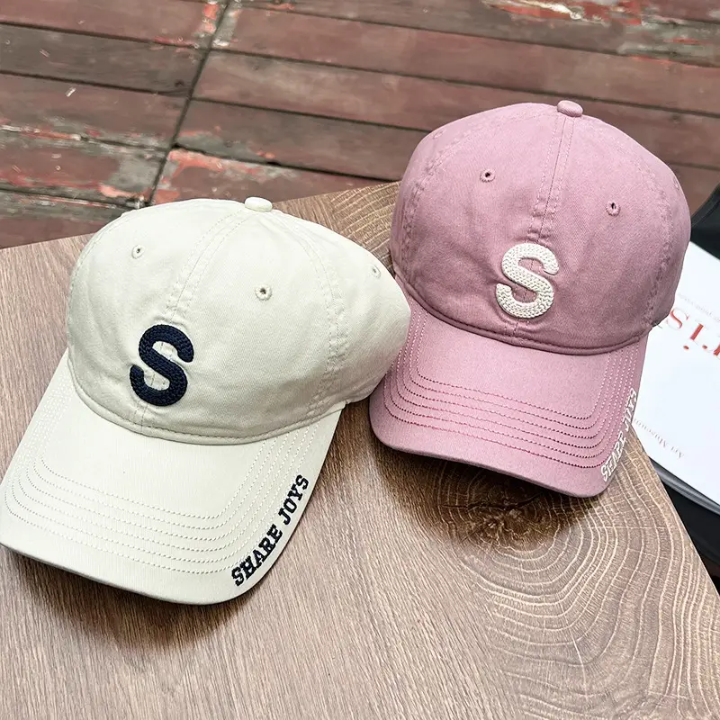 Pink Korean Style Women Cap with Embroidered Logo - Image 11