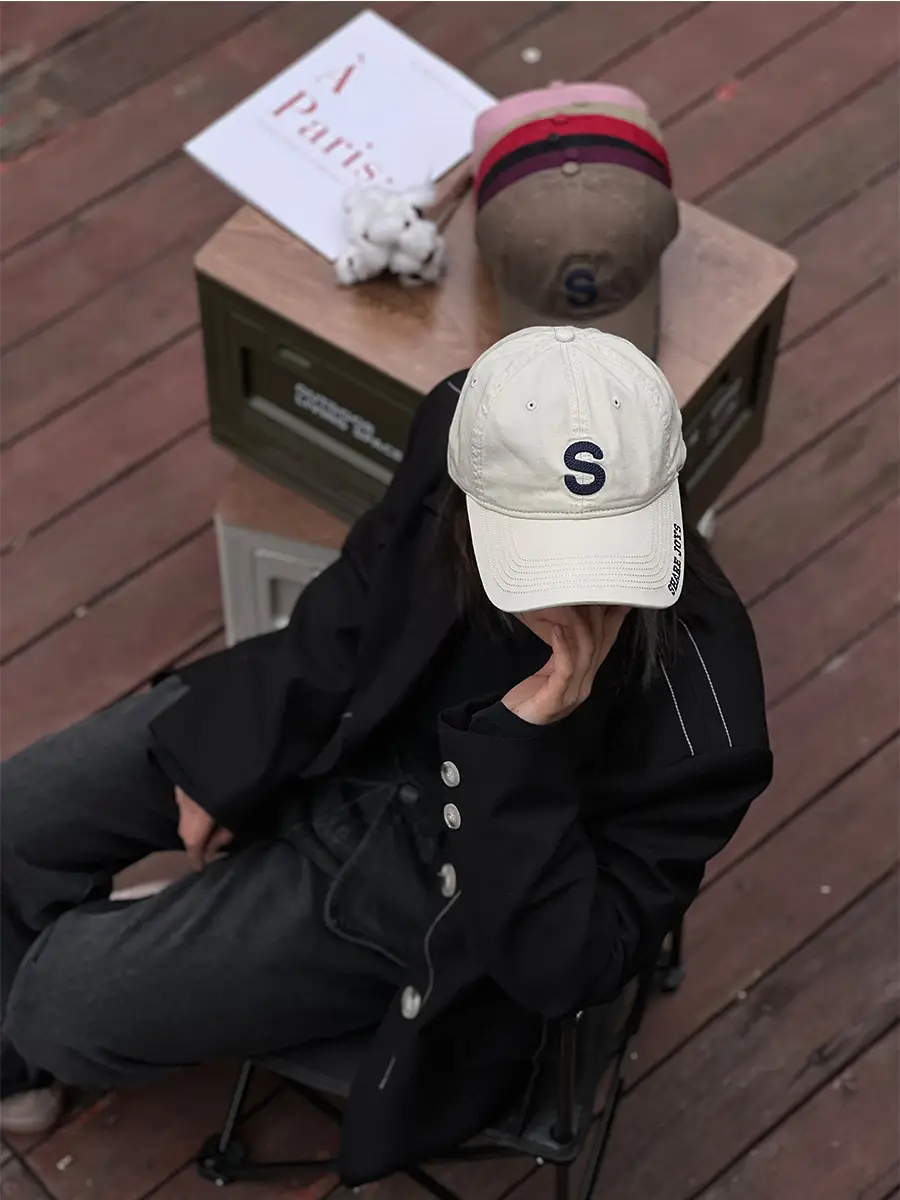 Pink Korean Style Women Cap with Embroidered Logo — feature 5