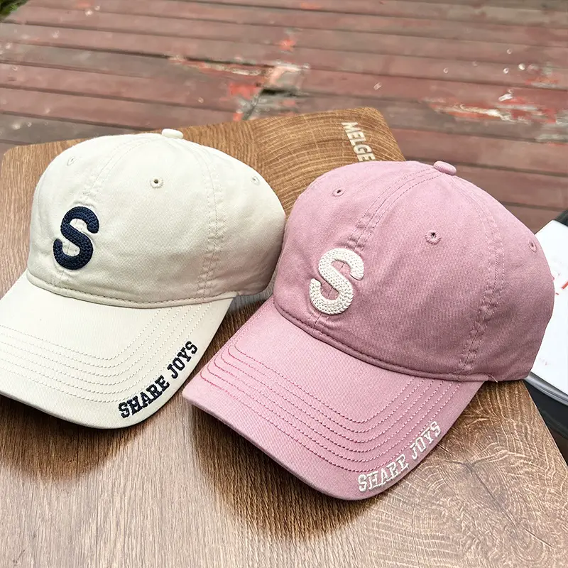 Pink Korean Style Women Cap with Embroidered Logo — feature 8