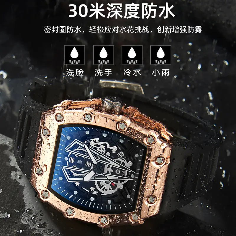 Men's Luxurious Quartz Watch with Rose Gold Dial
