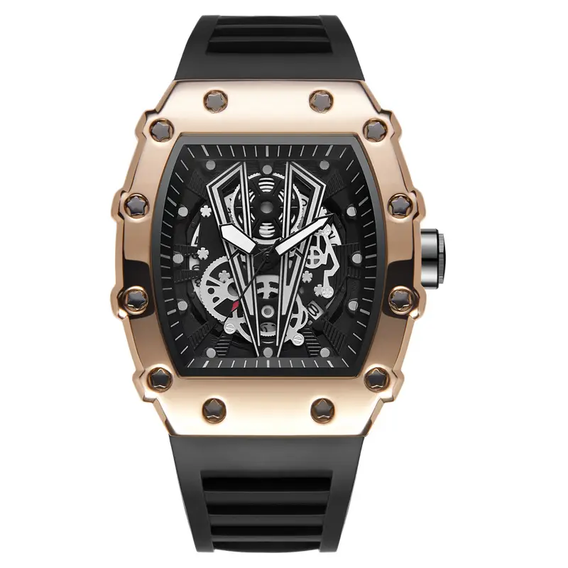 Men's Luxurious Quartz Watch with Rose Gold Dial