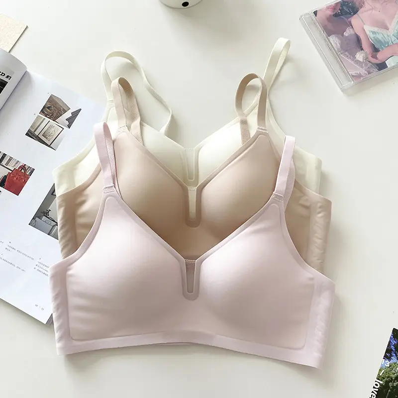 Traceless Underwear Soft Support No Steel Rings Small Chest Push-up Show Large Lift Cup Soft Naked Invisible Comfortable Women's Bra