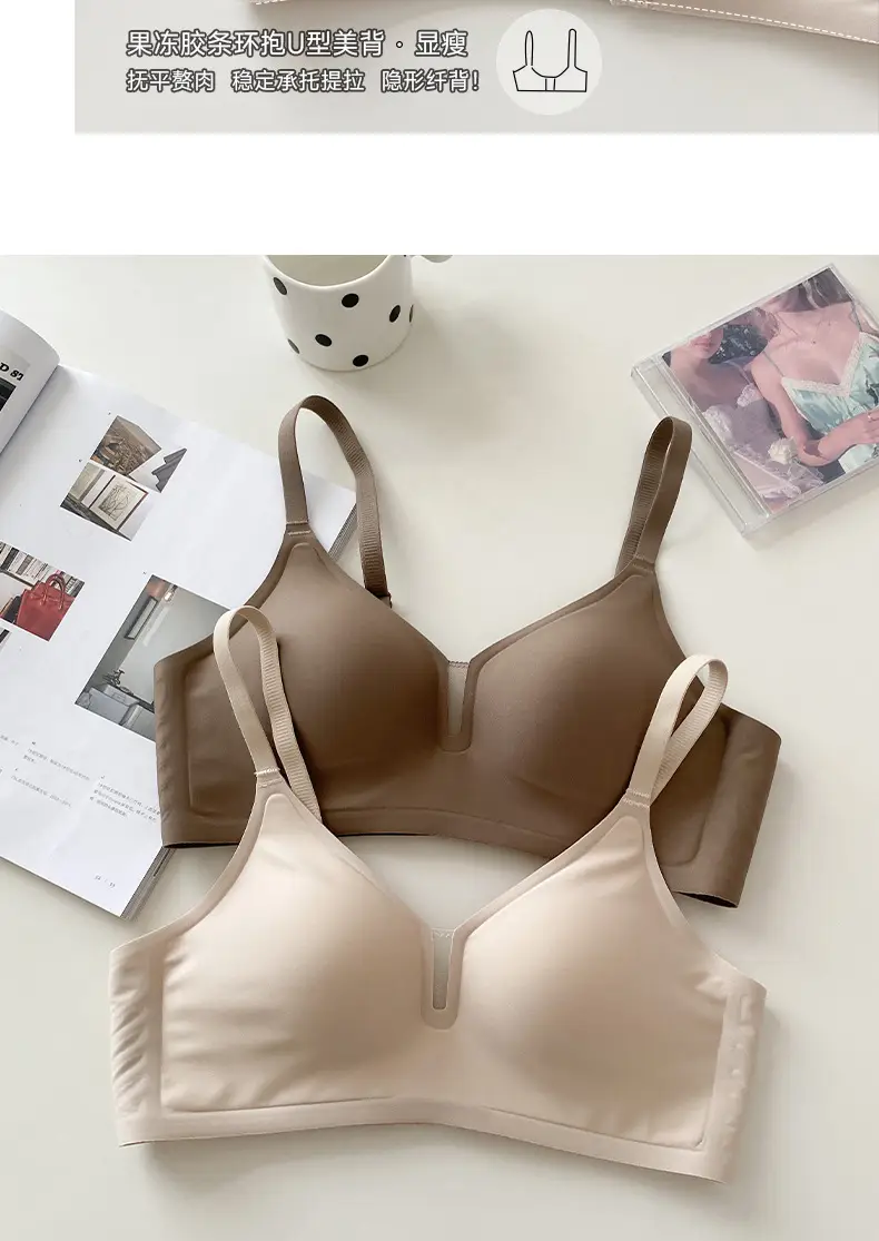 Traceless Underwear Soft Support No Steel Rings Small Chest Push-up Show Large Lift Cup Soft Naked Invisible Comfortable Women's Bra — feature 17