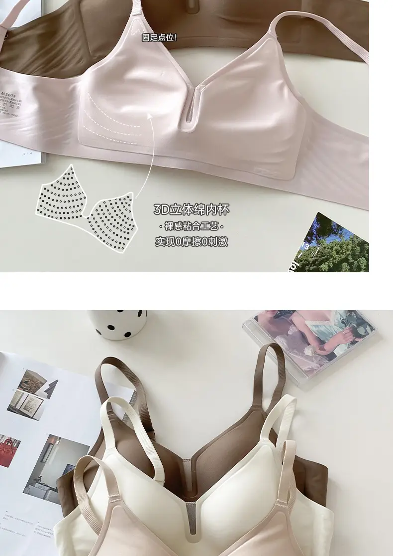 Traceless Underwear Soft Support No Steel Rings Small Chest Push-up Show Large Lift Cup Soft Naked Invisible Comfortable Women's Bra — feature 9