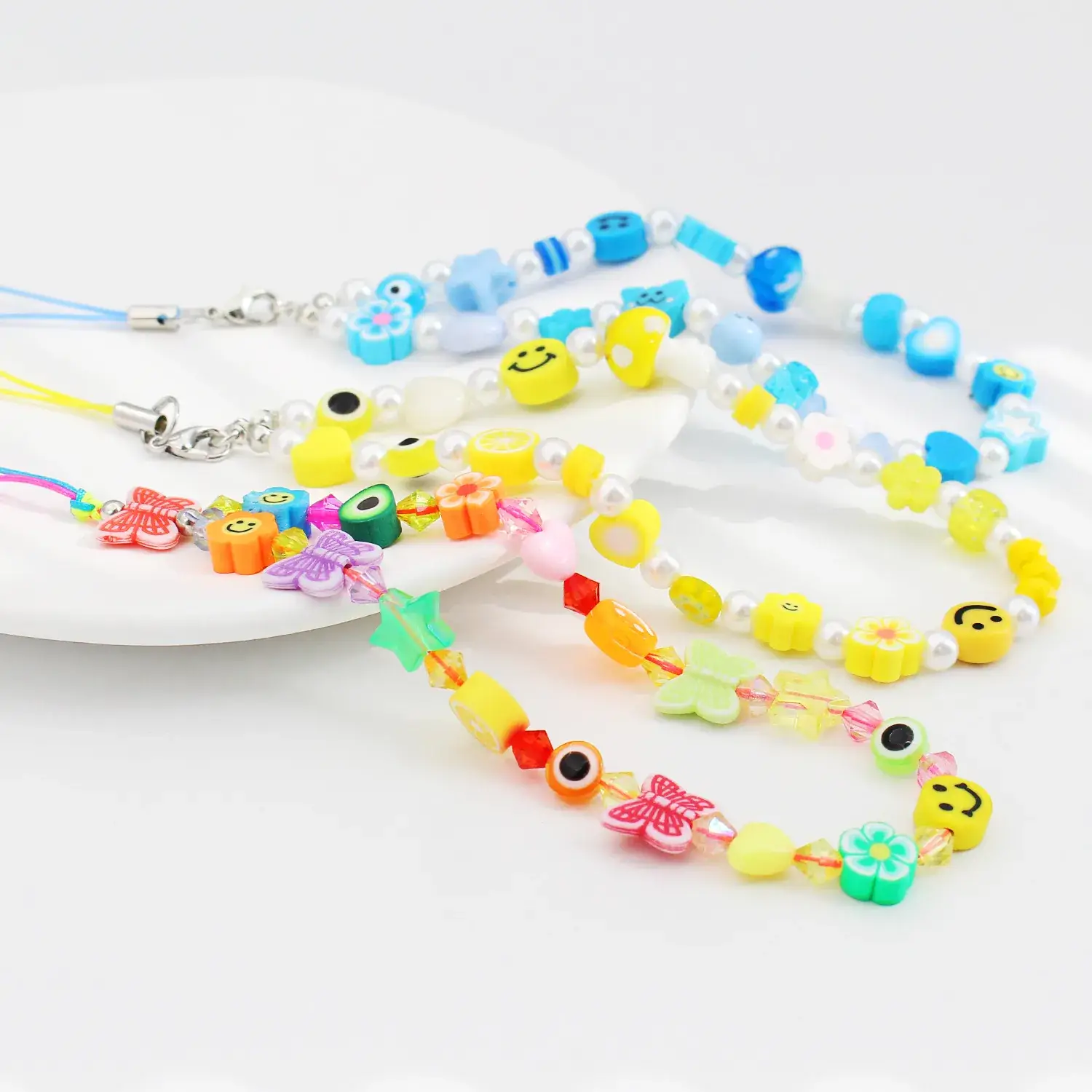 Colorful Cartoon Beaded Anti-Lost Lanyard Chain