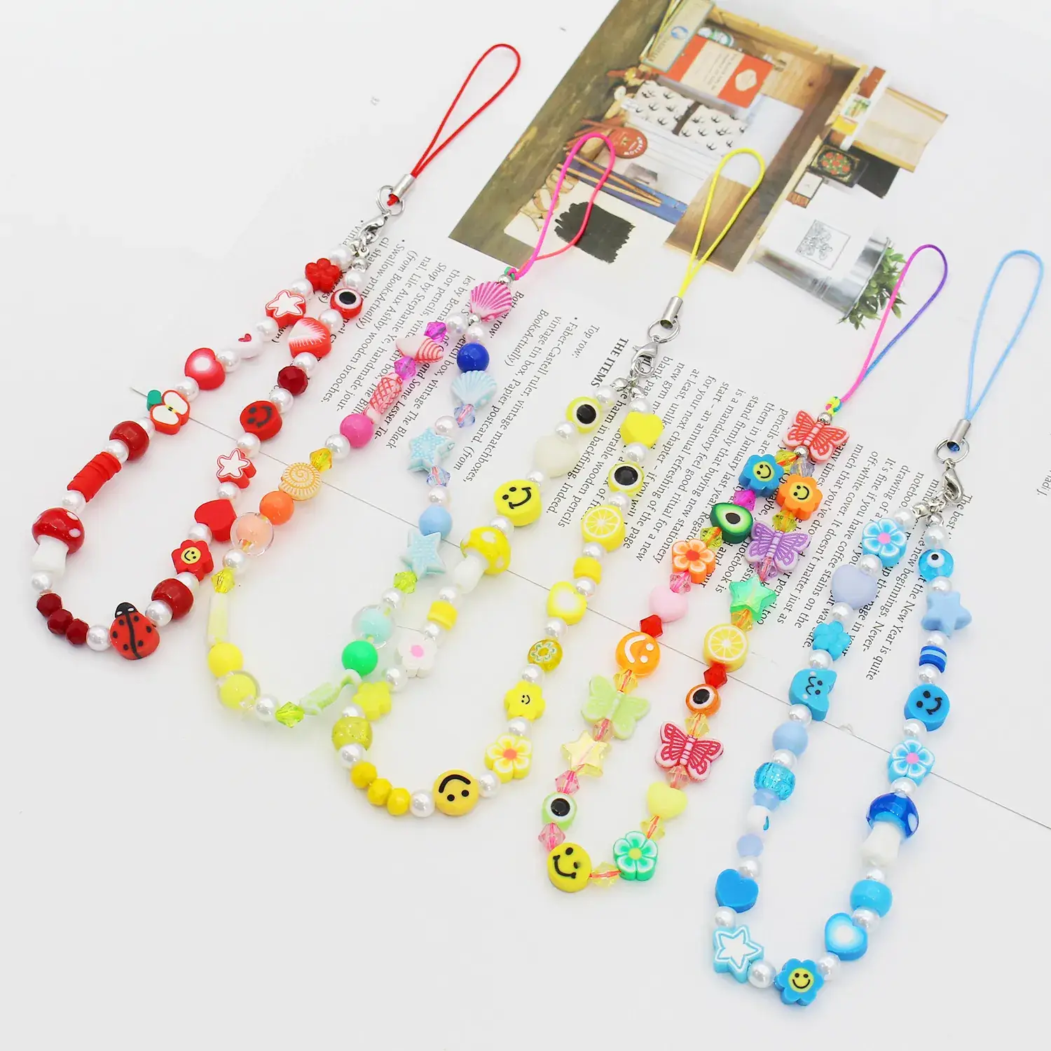 Colorful Cartoon Beaded Anti-Lost Lanyard Chain
