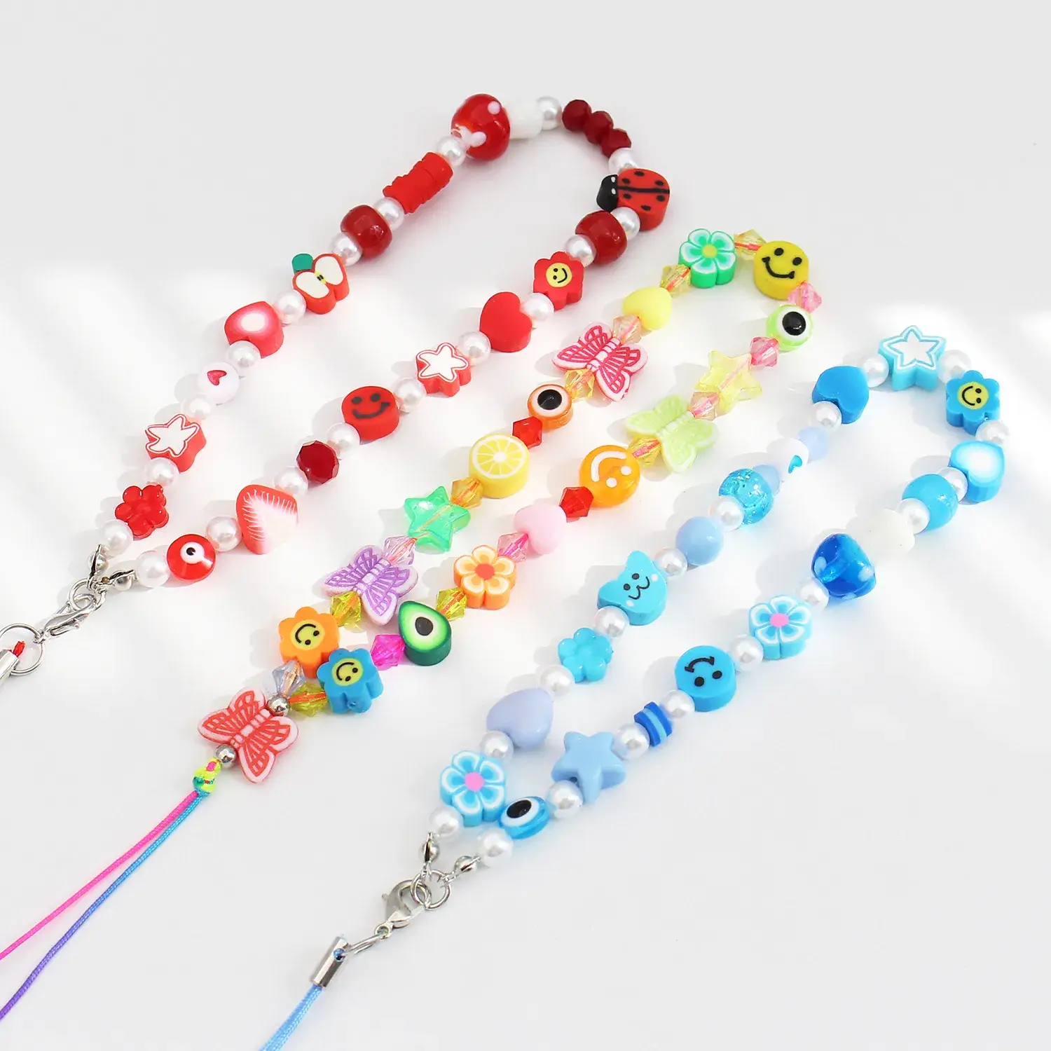 Colorful Cartoon Beaded Anti-Lost Lanyard Chain