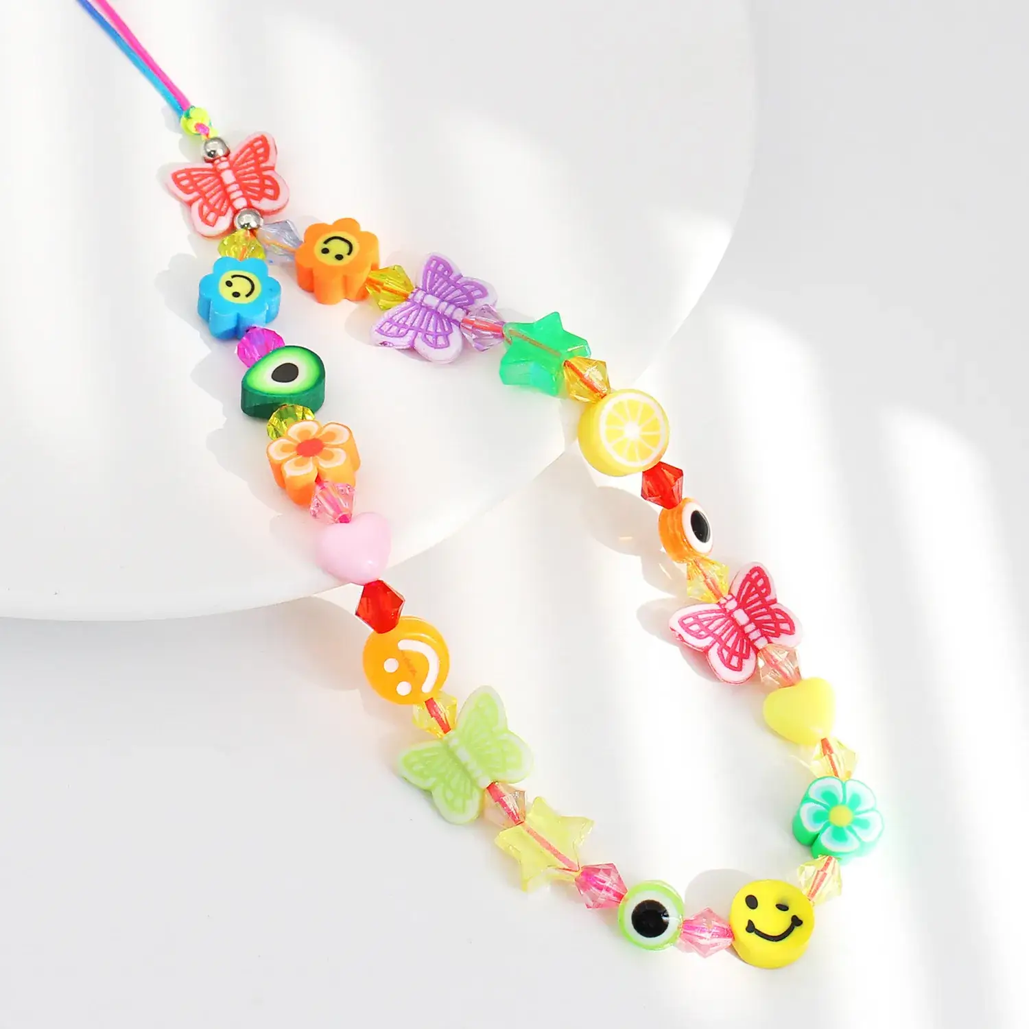 Colorful Cartoon Beaded Anti-Lost Lanyard Chain