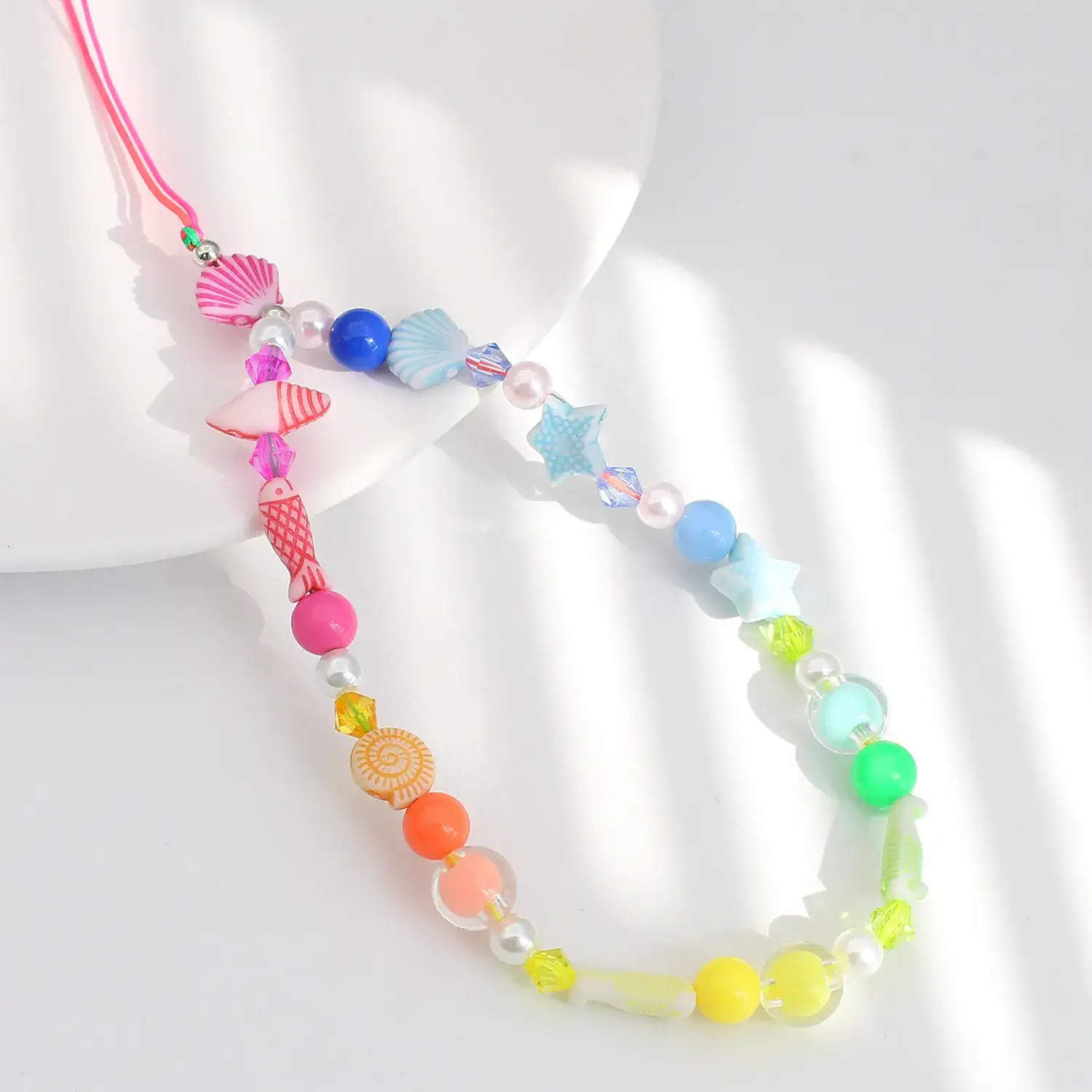 Colorful Cartoon Beaded Anti-Lost Lanyard Chain