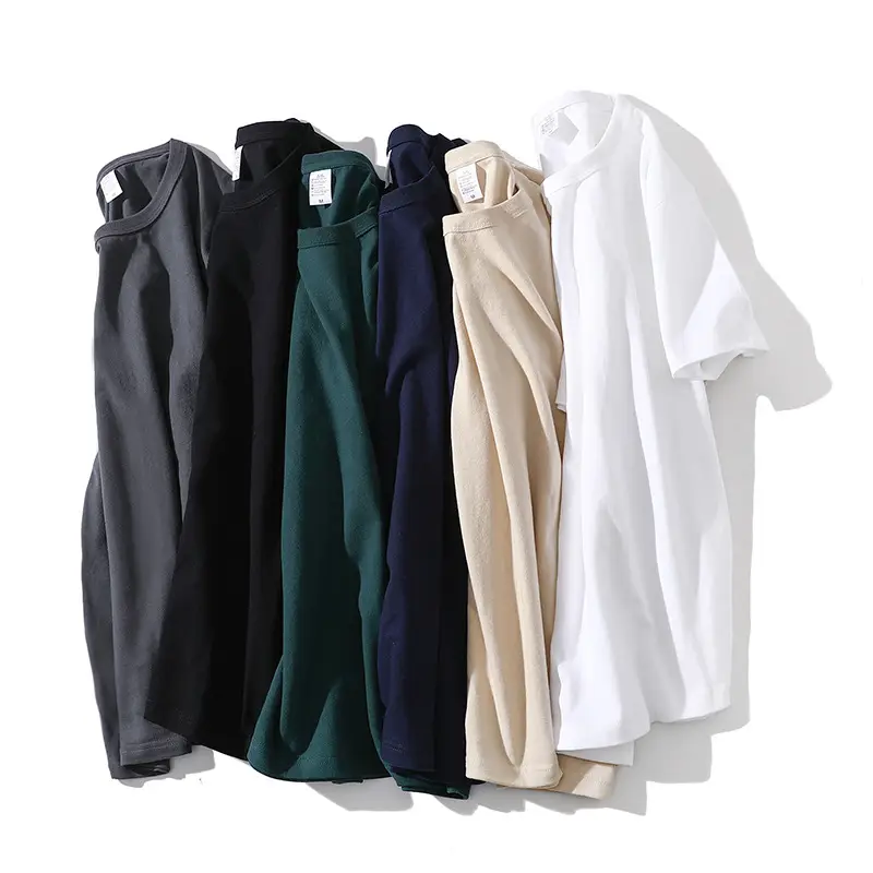 Heavy T-Shirt 250g Carbon Sanding Casual Loose Solid Color - Image 10