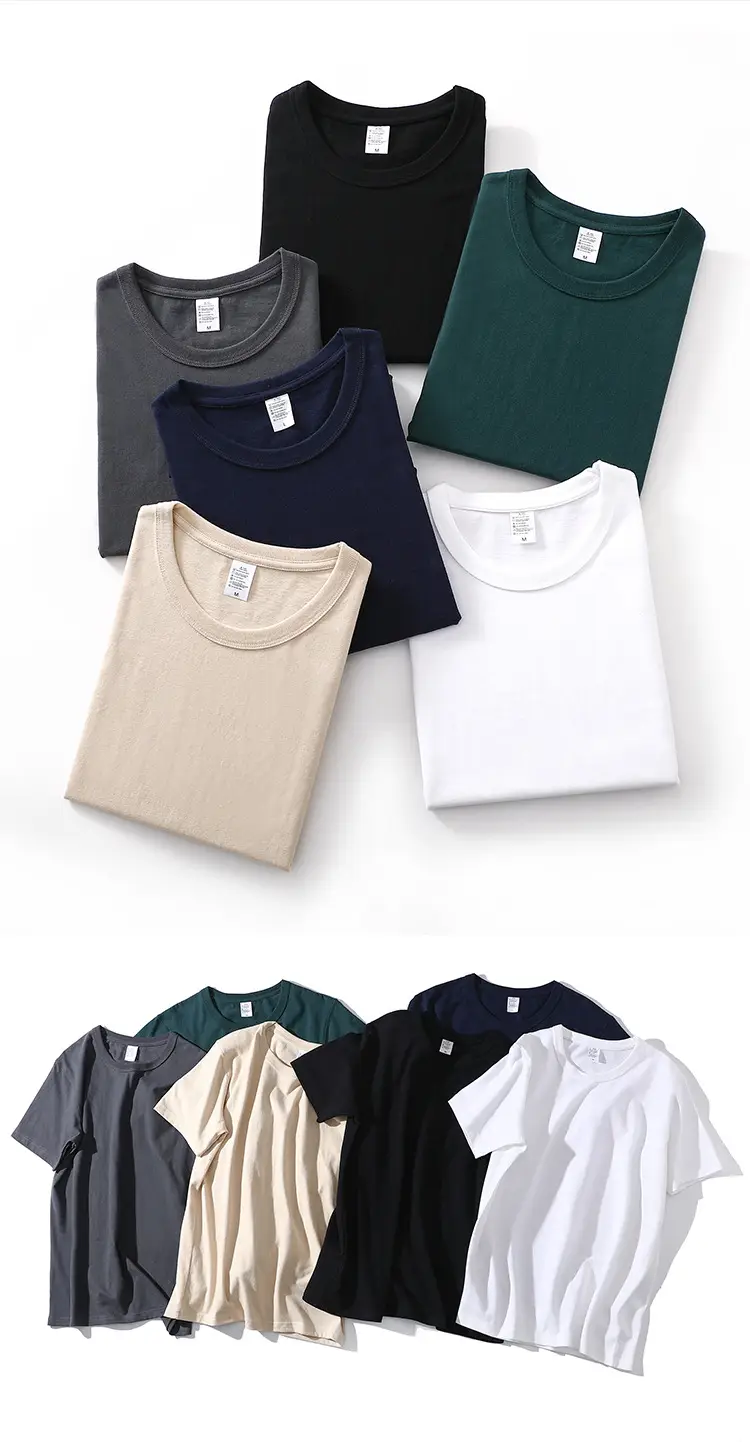 Heavy T-Shirt 250g Carbon Sanding Casual Loose Solid Color — feature 10