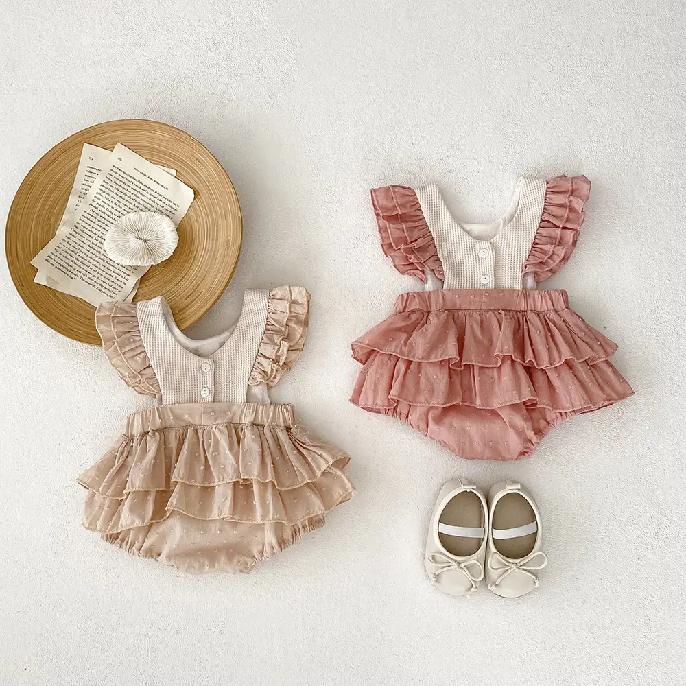 Spot Ins Girls Embroidered Ruffle Jumpsuit Set - Image 4