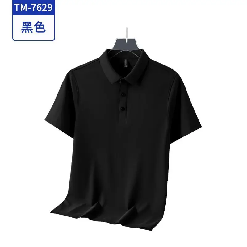 Men Navy Blue Polo Shirt Short Sleeve Quick Dry - Image 10