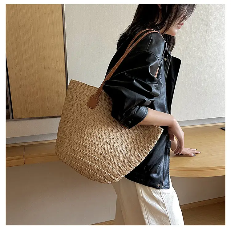 Women's Straw Bucket Bag Western Style One Shoulder — feature 10