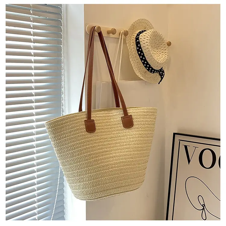 Women's Straw Bucket Bag Western Style One Shoulder — feature 28