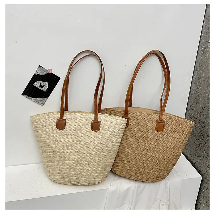 Women's Straw Bucket Bag Western Style One Shoulder — feature 31