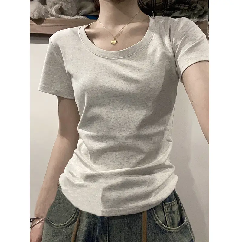 Women White Short Sleeve T-Shirt 2025 - Image 16