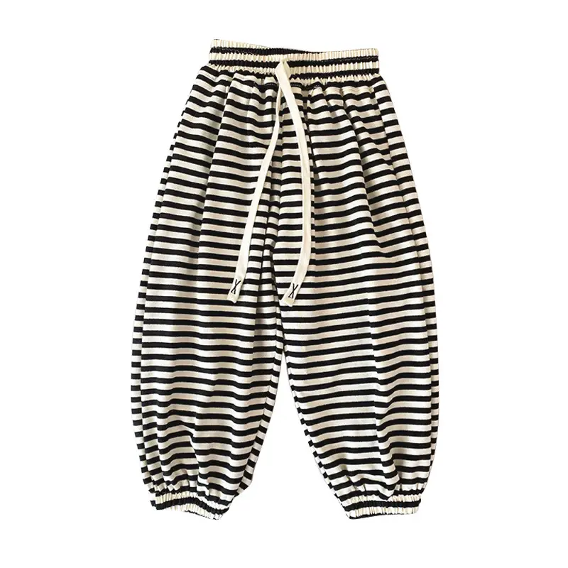 Korean Style Black White Striped Baby Pants