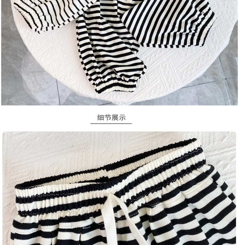 Korean Style Black White Striped Baby Pants — feature 10