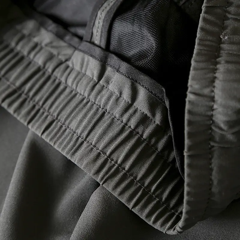 Men's Black Stretchable Zip Pockets Pants