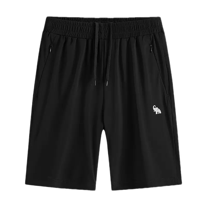 Men Black Ice Silk Sports Shorts Summer Breathable
