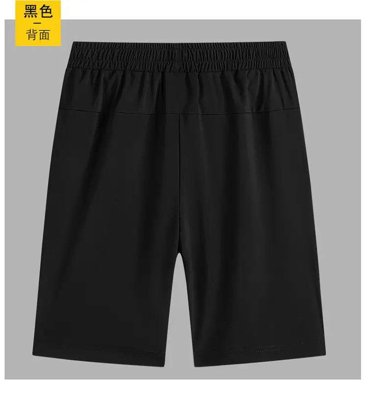 Men Black Ice Silk Sports Shorts Summer Breathable — feature 11