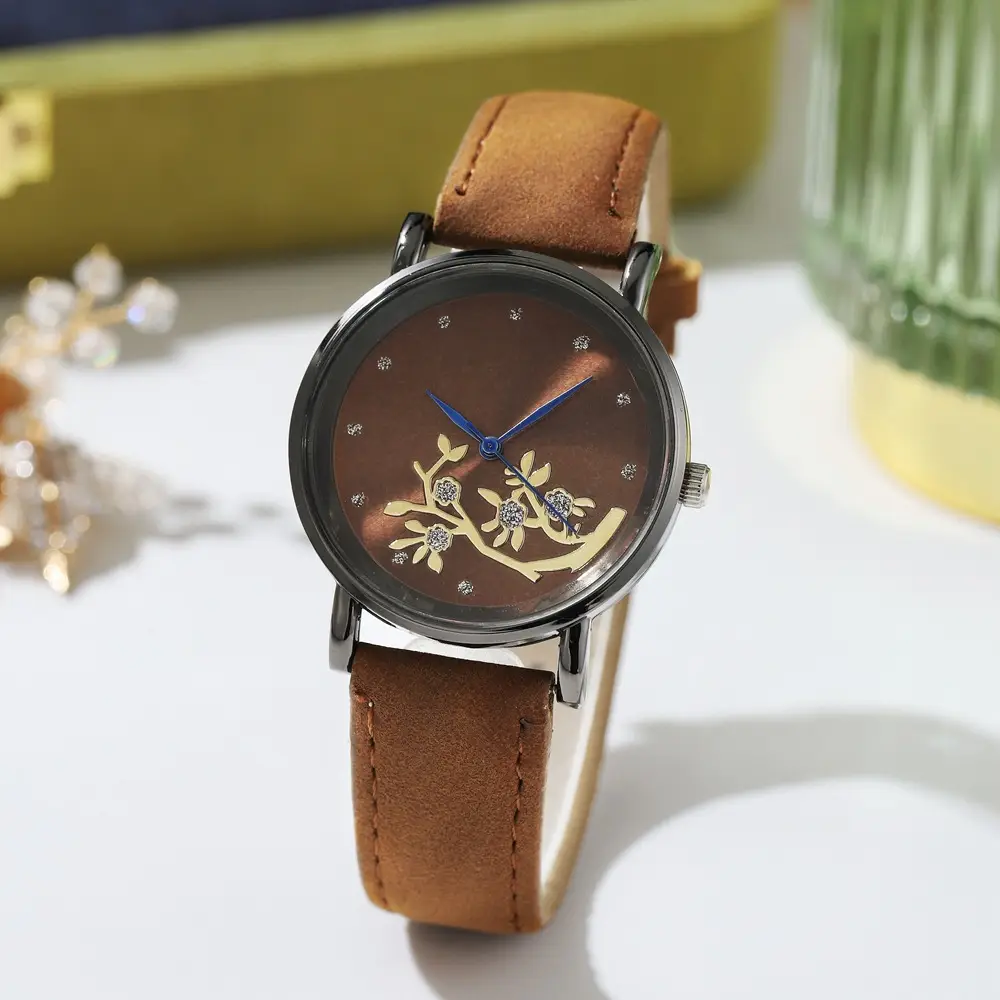 Women's Rhinestone Watch Black Belt Quartz Dial - Image 7