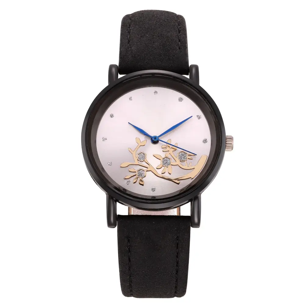Women's Rhinestone Watch Black Belt Quartz Dial - Image 2