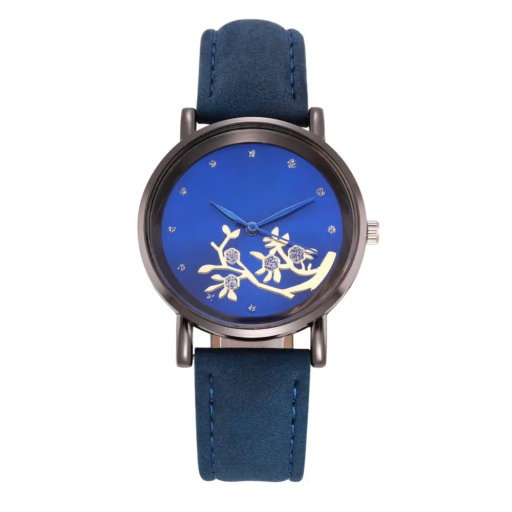 Women's Rhinestone Watch Black Belt Quartz Dial - Image 3