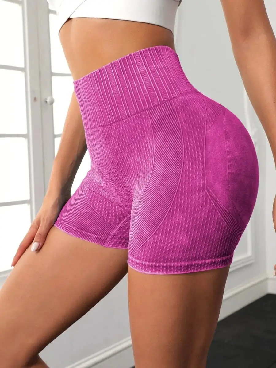 Brown High Waist Hip Lifting Fitness Shorts Quick-Drying Running Sports — feature 12