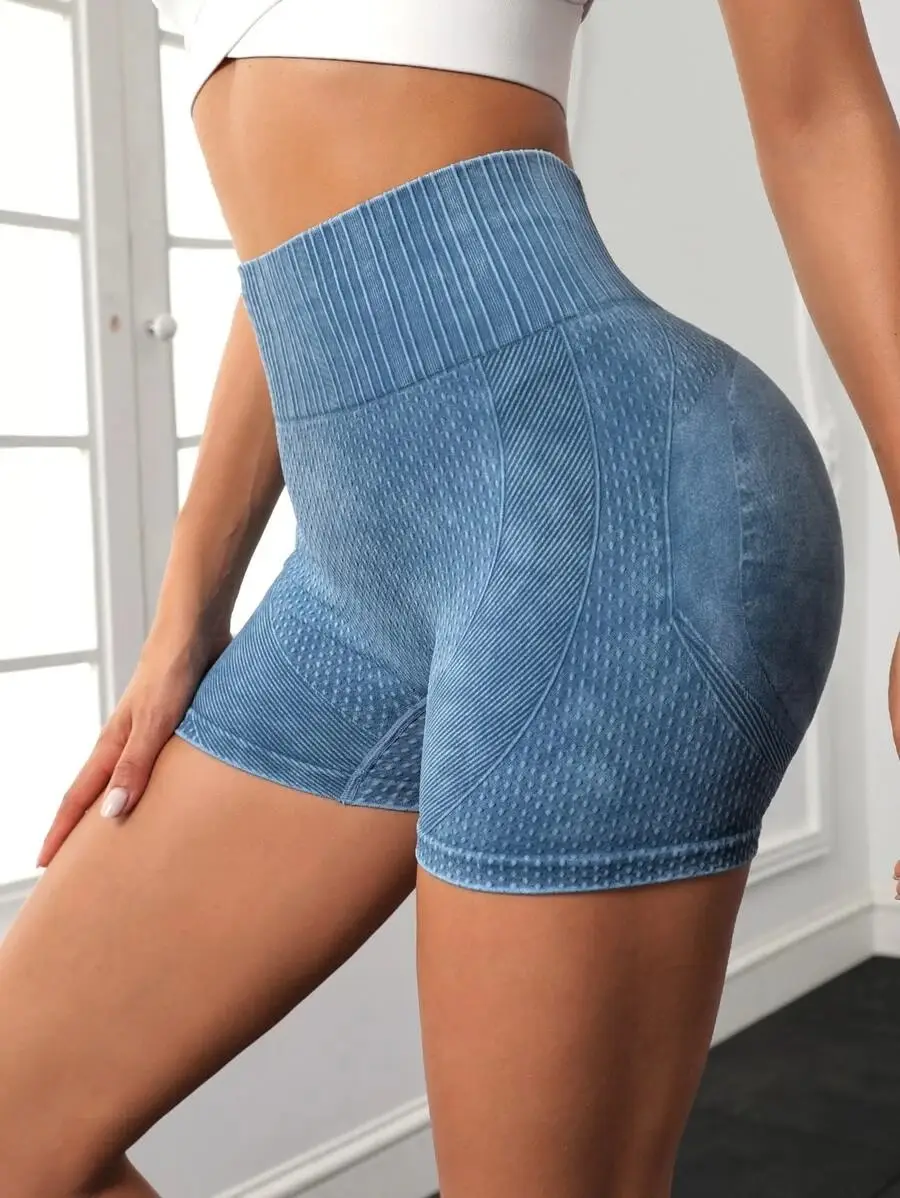 Brown High Waist Hip Lifting Fitness Shorts Quick-Drying Running Sports — feature 3