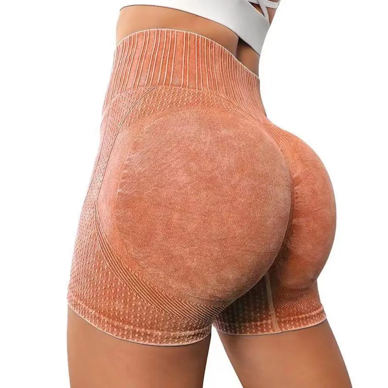 Brown High Waist Hip Lifting Fitness Shorts Quick-Drying Running Sports - Image 6