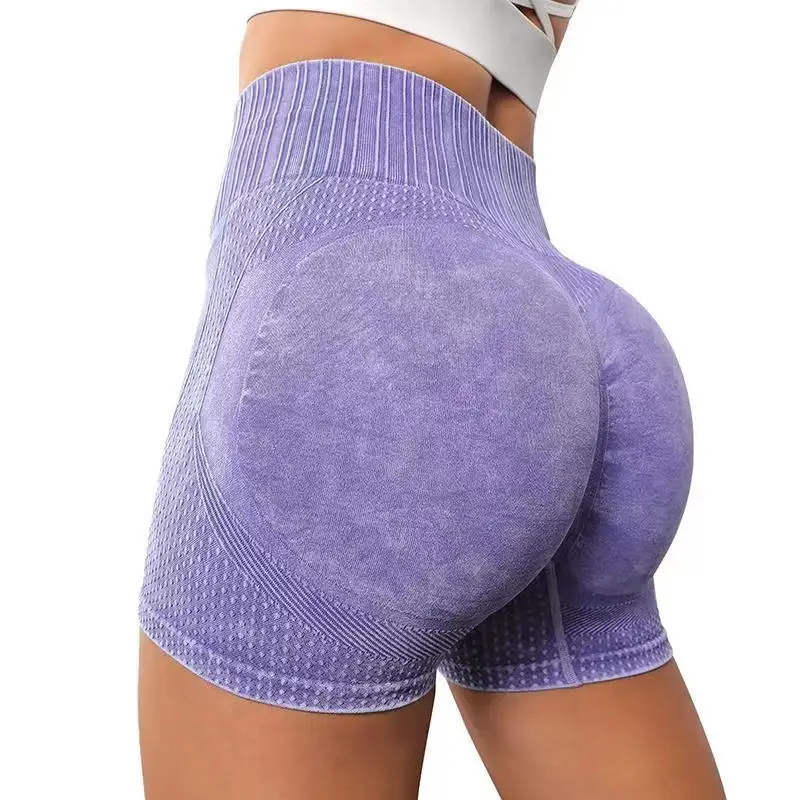Brown High Waist Hip Lifting Fitness Shorts Quick-Drying Running Sports - Image 7