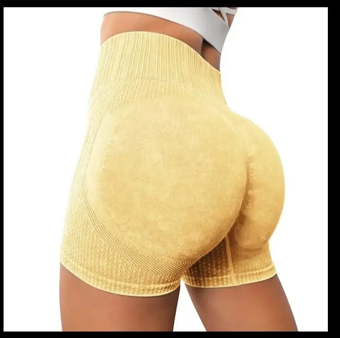 Brown High Waist Hip Lifting Fitness Shorts Quick-Drying Running Sports - Image 8