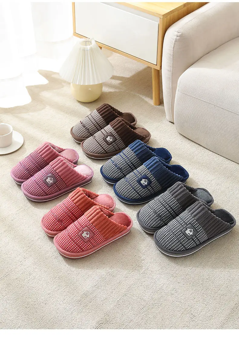 2023 Winter Men's Large Size Retro Cotton Slippers Indoor Non-Slip Home Thick-Soled Warm Men's Thickened Couple Slippers — feature 13