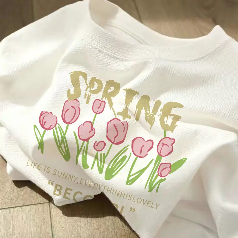 Women White Elephant Print T-Shirt Short Sleeve Korean Style - Image 14