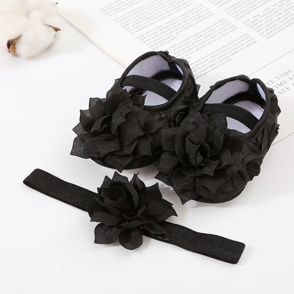 Baby Shoes Hair Band Set 0-1 Years Old Baby Shoes 2-4-6-August Soft Sole Toddler Shoes Instagram Fashion — feature 10