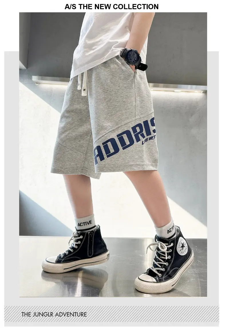 Kids Grey CODF Shorts Mid-Pants Summer 2023 — feature 7