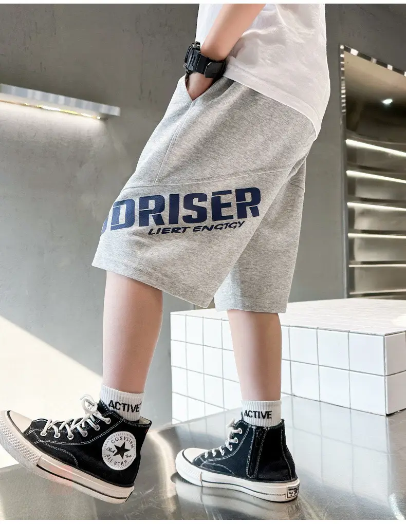 Kids Grey CODF Shorts Mid-Pants Summer 2023 — feature 9
