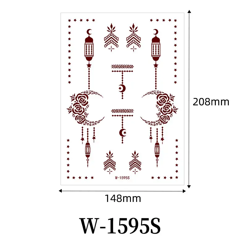Zhengxiang New Cross-Border Brown Lace Tattoo Stickers Waterproof Floral Indian Henna Art Tattoo Amazon