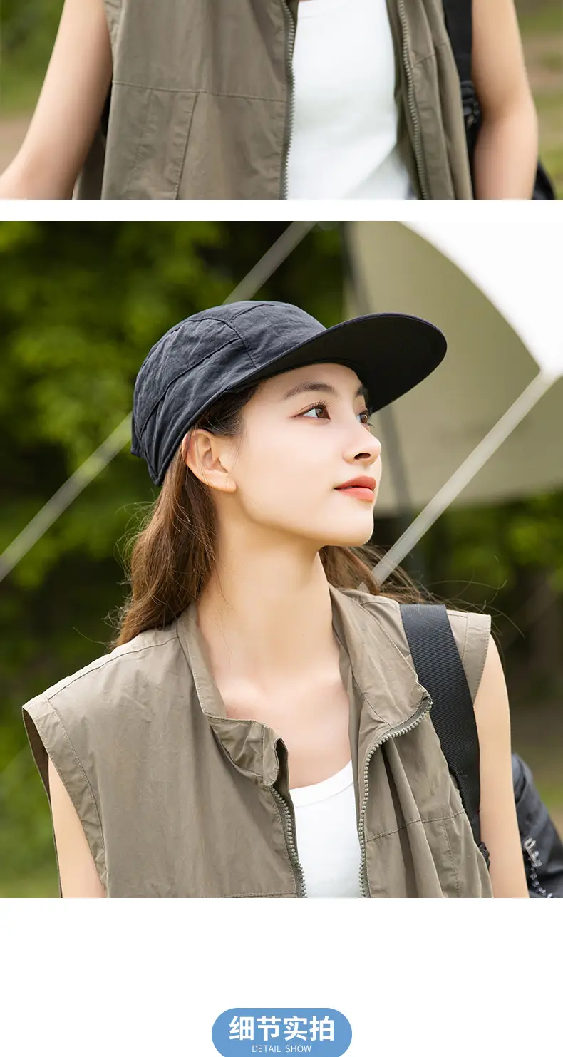 Quick-drying breathable baseball cap with flat brim sunshade — feature 10