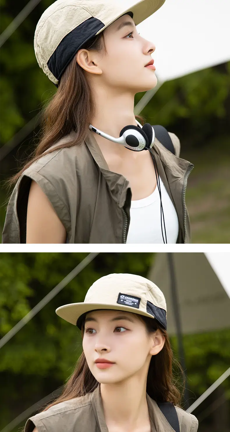 Quick-drying breathable baseball cap with flat brim sunshade — feature 5