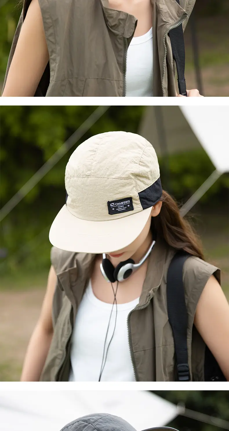 Quick-drying breathable baseball cap with flat brim sunshade — feature 6