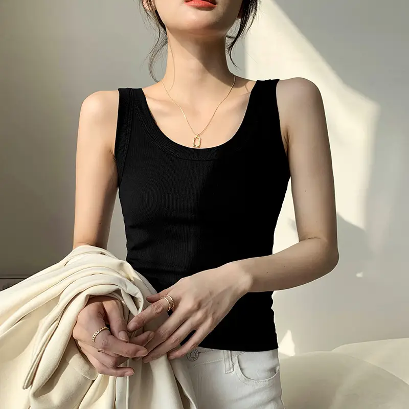 White Knitted Sleeveless Vest for Women Summer - Image 10
