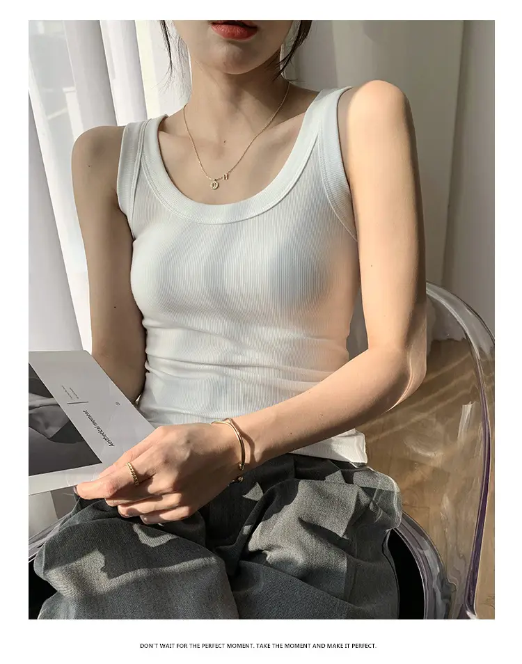 White Knitted Sleeveless Vest for Women Summer — feature 15