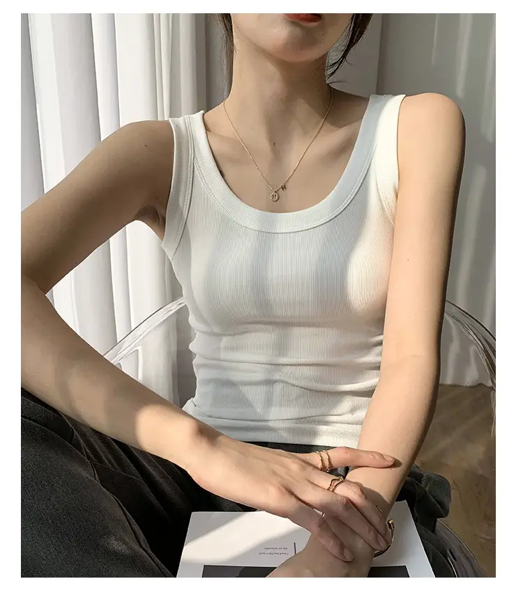 White Knitted Sleeveless Vest for Women Summer — feature 17