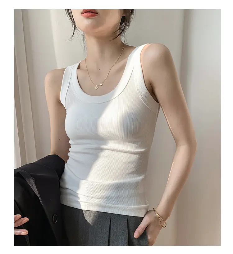 White Knitted Sleeveless Vest for Women Summer — feature 21